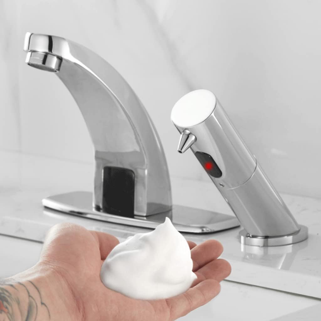 Farmhouse Automatic Soap Dispenser Touchless Hand Gel Dispenser W/Clear Tank Large Capacity Built in Sink Soap Dispenser W/Smart Sensor Pump Bottle