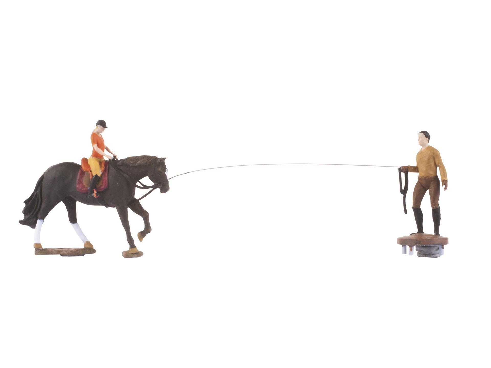 NOCH Micro-Motion Reitplatz mit Pferde-Boxen, Bewegliches Pferde-Set inkl. Sound für Spur H0, Ideal für Modellliebhaber