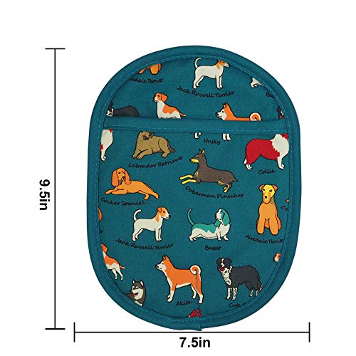 Red Lmldeta Pot Holders Set Of 2 With Transparent Clear Silicone Shell And Nice Dog Flower Cotton Lining, Heat Resistant To 500 F Kitchen Oven Gloves Pot Holder For Cooking thumb #1