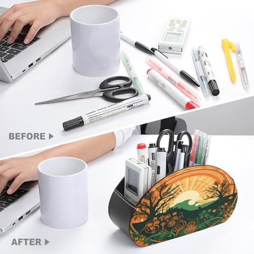 Support de télécommande multifonction en cuir pour meuble TV et rangement de bureau - 4