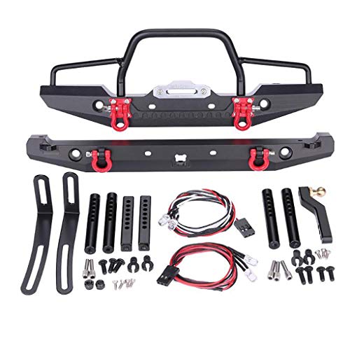 Icocol Front Rear Bumper Part W/Lights for RC Crawler Car Traxxas TRX-4 SCX10II