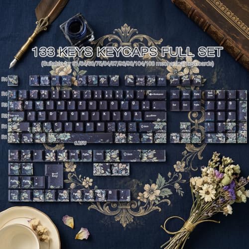 Teclas para teclado mecánico QWERTZ estilo Plum Blossoms para tu setup 3