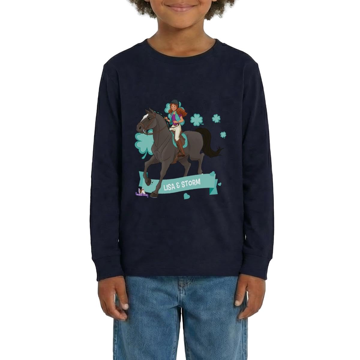 Spreadshirt Schleich Horse Club Lisa & Storm reiten aus Teenager Premium Langarmshirt