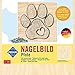 Produktbild Pebaro NB2 Nagelbild Kreativ Set, Bastelset, Fadenbild, Fadenspannbild, String Art, mit vorgedrucktem Motiv Pfote, Hund, inkl. Nägel, Basteln mit Holz, kreative Geschenkidee, Dekoartikel