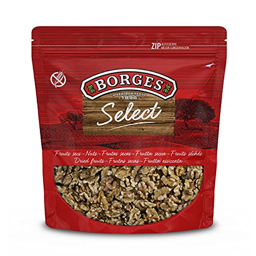 Borges Nueces de California en Grano Seleccióny, Alto Contenido en Omega 3, Ricas en Antioxidantes, Fibra y Fuente de Magnesio y Fósforo, Frutos Secos Sin Gluten, Nuez, 1 Kg