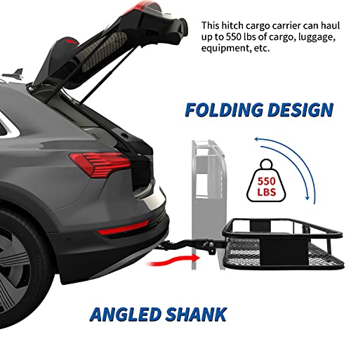 Cesta de reboque dobrável para transporte de carga de engate 151 cm x 53 cm x 14 cm com bolsa de car