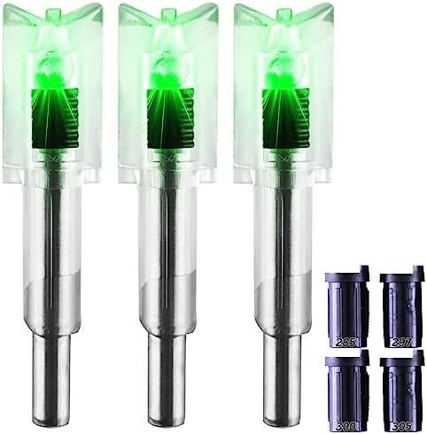 KEAUP Lighted Nocks for Crossbow Bolts – 3 Pack with .285”/.297”/.300”/.305” Bushings LED Nocks Arrow nocks for Archery Hunting