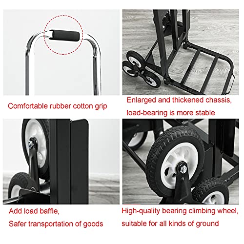 Carretilla plegable resistente 100kg capacidad, 6 ruedas miniatura 5