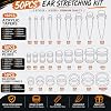 JieyueJewelry 50 Pieces Ear Stretching Kit 14G-00G Acrylic Tapers and Plugs + Silicone Tunnels - Ear Gauges Expander Set Body Jewelry for Women Men(Black) #1