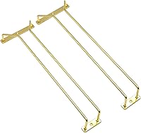 Vista 9 de Estante para copas de vino de 14 pulgadas, soporte para copas de vino bajo gabinete de acero inoxidable con acabado cromado - soporte colgante