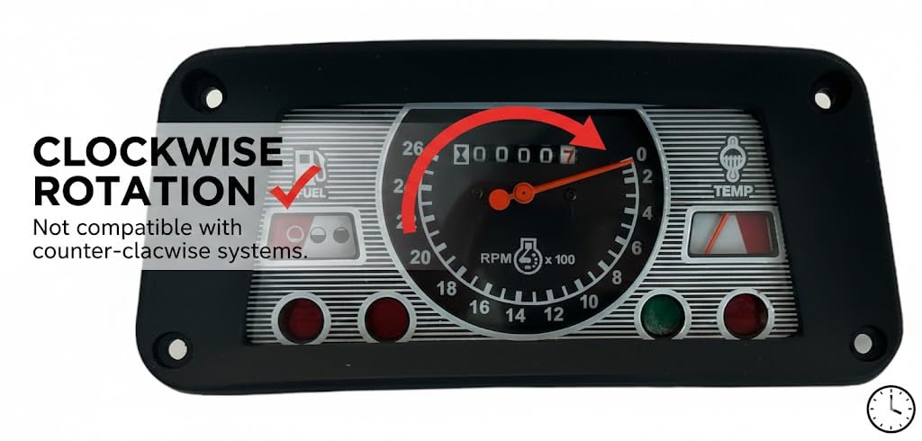 Instrument Cluster Gauge Kit for Ford Tractors 2000 4000 5000 Includes Cable and Tach Drive Adapter Clockwise Rotation | Arko