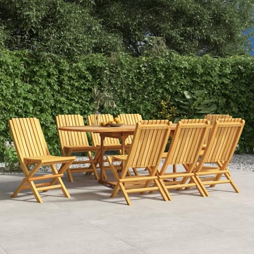Rantry Sillas de jardín Plegables 8 uds Madera Maciza Teca 47x47x89 cm, Sillón Exterior Terraza Balcón Patio Butaca Asiento Muebles Mobiliario Hogar Comedor Duradera Robusta Sillas de jardín