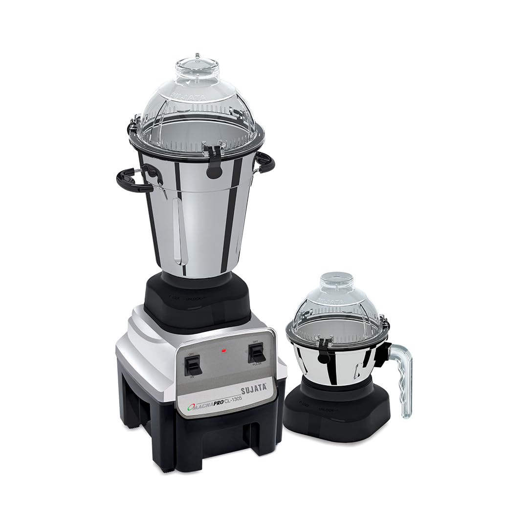 Sujata 1350W MagnaPro Commercial Mixer Grinder | 18000 RPM Heavy Motor | 3L & 500ml Steel Jars | High-Speed Continuous Run Mixer for Hotel, Café & Home | Overload Protection | 1 Year Warrranty-image-4