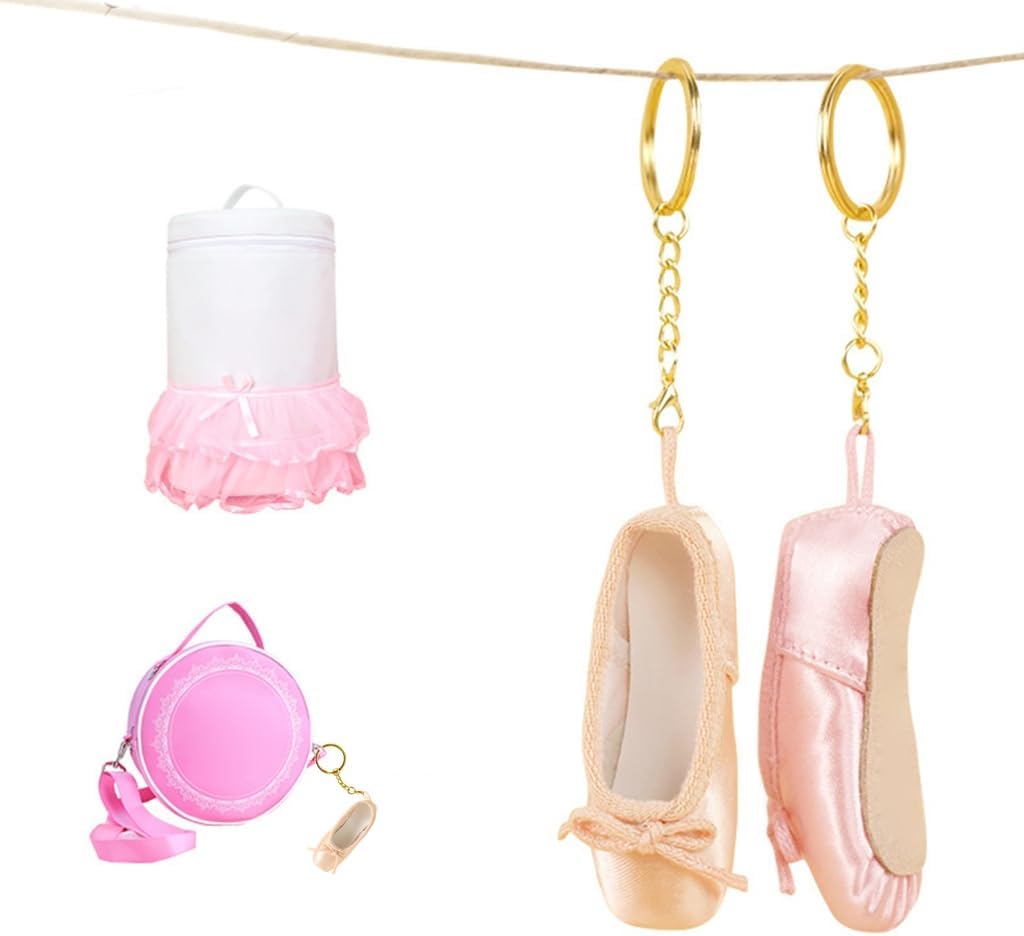 Ballet Keychain Mini Pointe Shoe Keyring Satin Point Shoe Pedant Handmade Dance Keychain for Dance Lovers