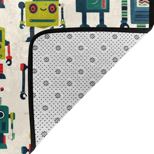 Tapis doux absorbant robot dessin animé avec envers antidérapant - 6