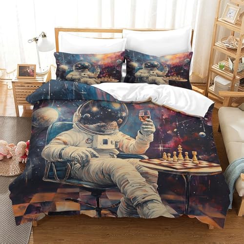 Drap de couette astronaute 3D microfibre de qualité supérieure - 3