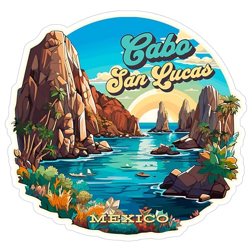 Cabo San Lucas Sticker 4 Inch City Travel Souvenir Destination - Waterproof Vinyl Decal for Laptop Water Bottle Car Tumbler - Durable Aesthetic Long-Lasting Stickers for Adults ID44990
