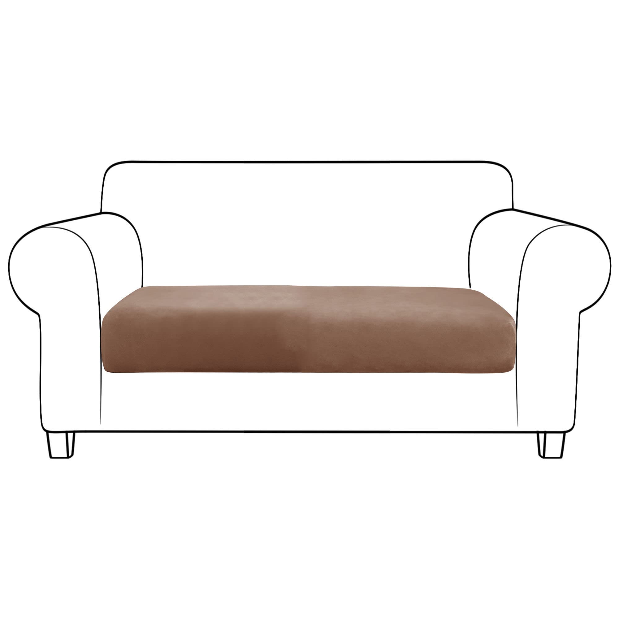 Housse de coussin de canapé velours extensible pour rénover assise usée