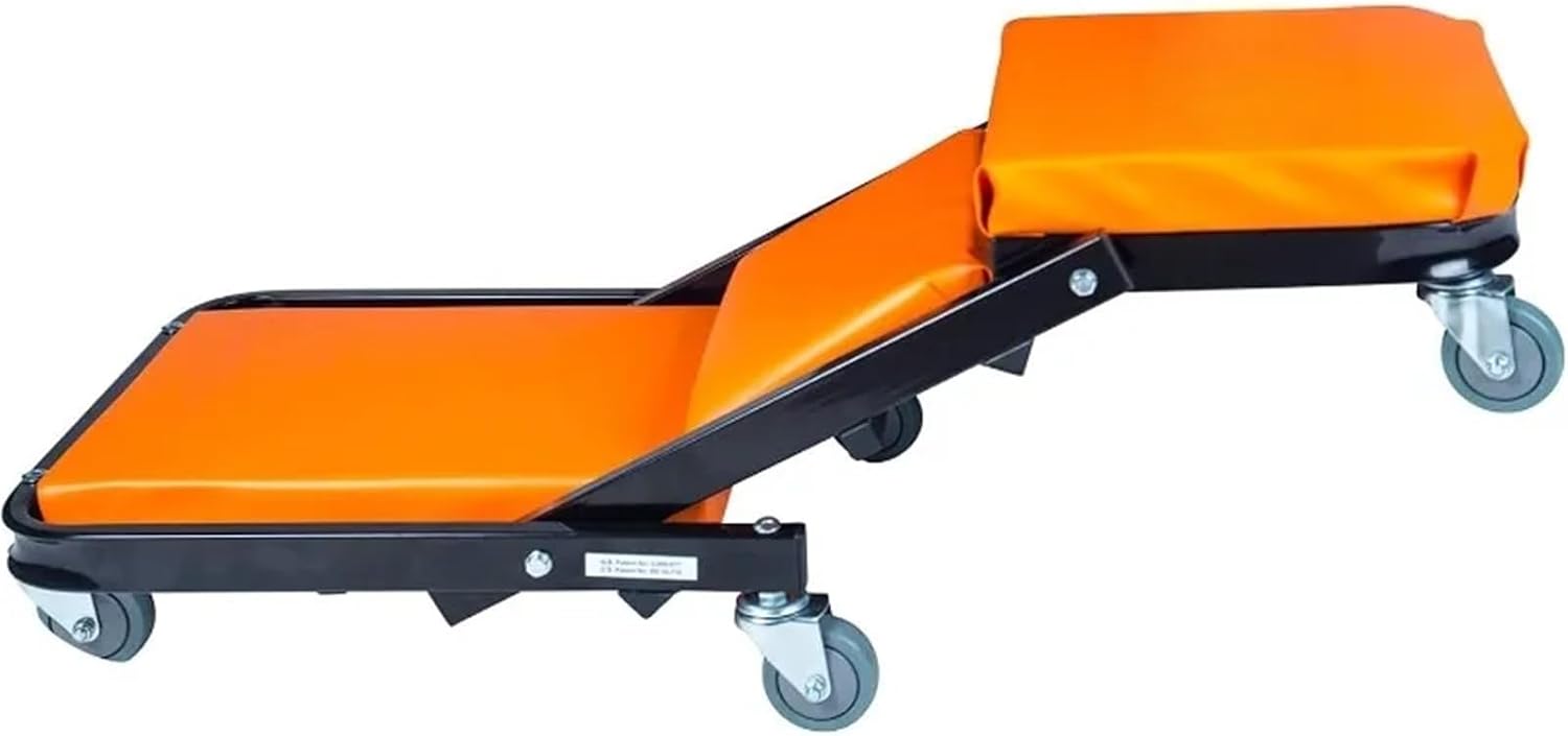 Garage Shop Creepers Foldable Z Creeper - 2-in-1 Rolling Folding Car & Seat 40" Adjustable Roller Garage Chair Lay Down or Sit