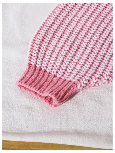 Image of BEAUDRM Girl's Cute Bow Sweater Crew Neck Long Sleeve Drop Shoulder Loose Pullover Tops