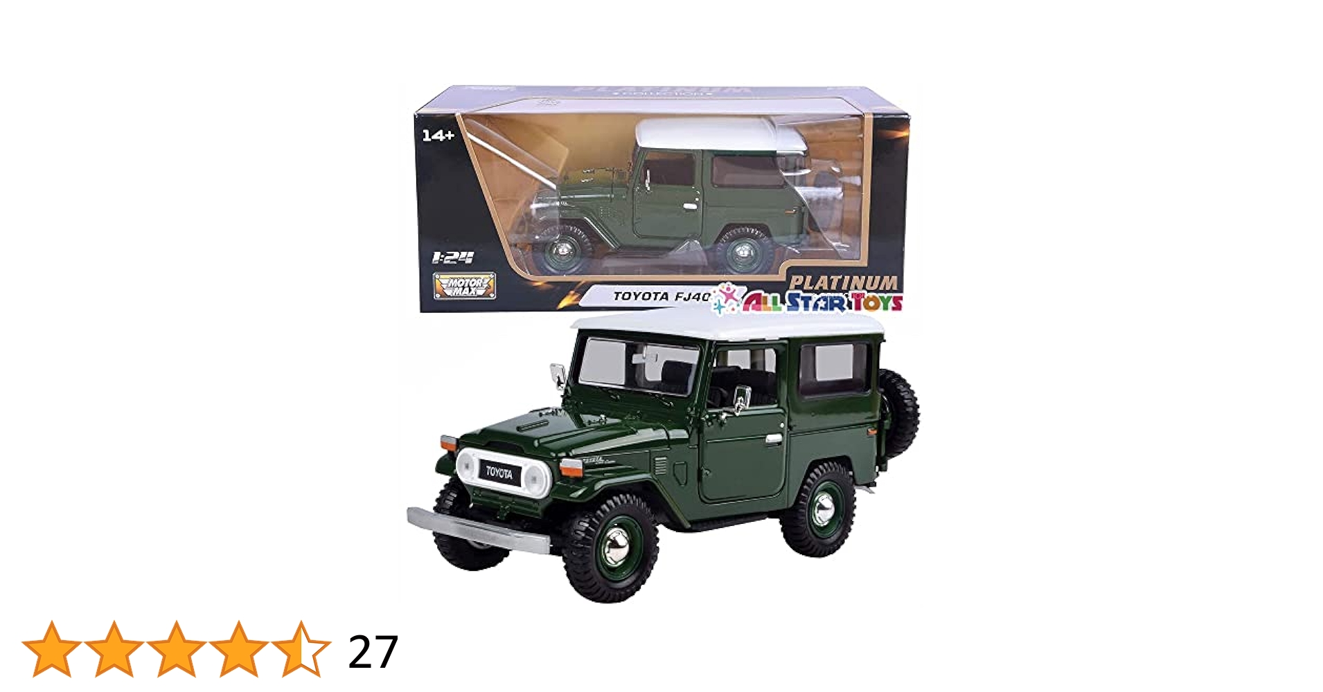 Motormax 1:24 Toyota FJ40 (Hardtop) Diecast Car (Platinum