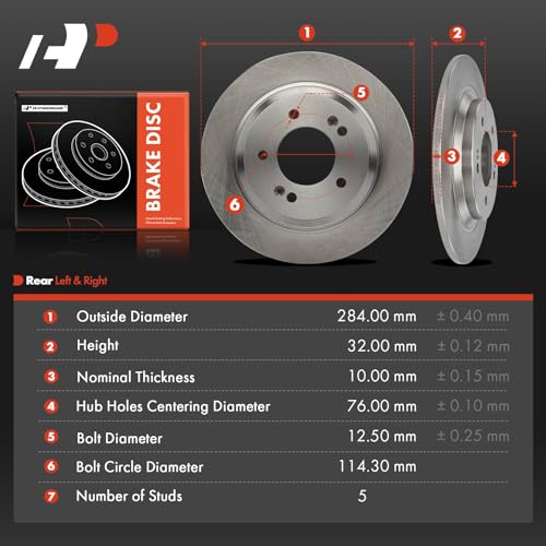 A-Premium 11.18 inch (284mm) Rear Solid Disc Brake Rotors, 2-Pack by A-Premium - Used condition - Image 5