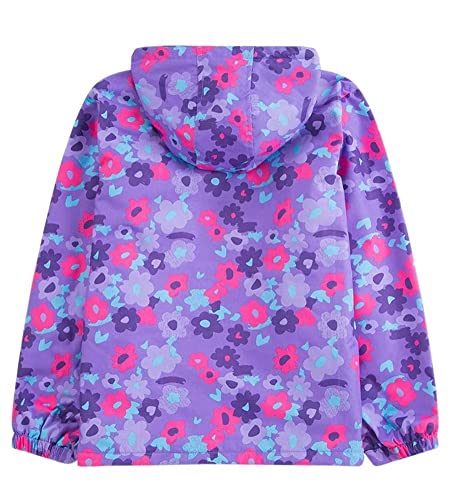 Welity Little Girl'S Rain Jackets Fleece Lined Floral Windproof Outdoor Hooded Outerwear thumb #1