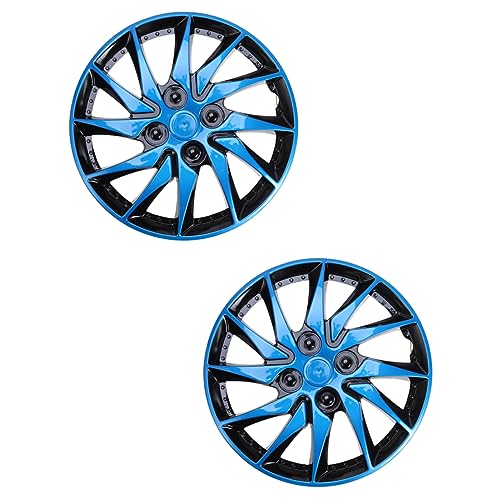 SUPVOX - SUPVOX 2pcs 14-inch Blue Black Plastic Automobile Hub Caps Wheel Cover Rim Styling Accessories for Car Wheels