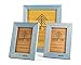 Rustic Wooden Picture Frames Blue - Turquoise Set of 3 - One 8 x 10 and Two 4 x 6 Inch Picture Frames Made of Solid Wood High Definition Glass for Table Top Display and Wall Mounting Photo Frame