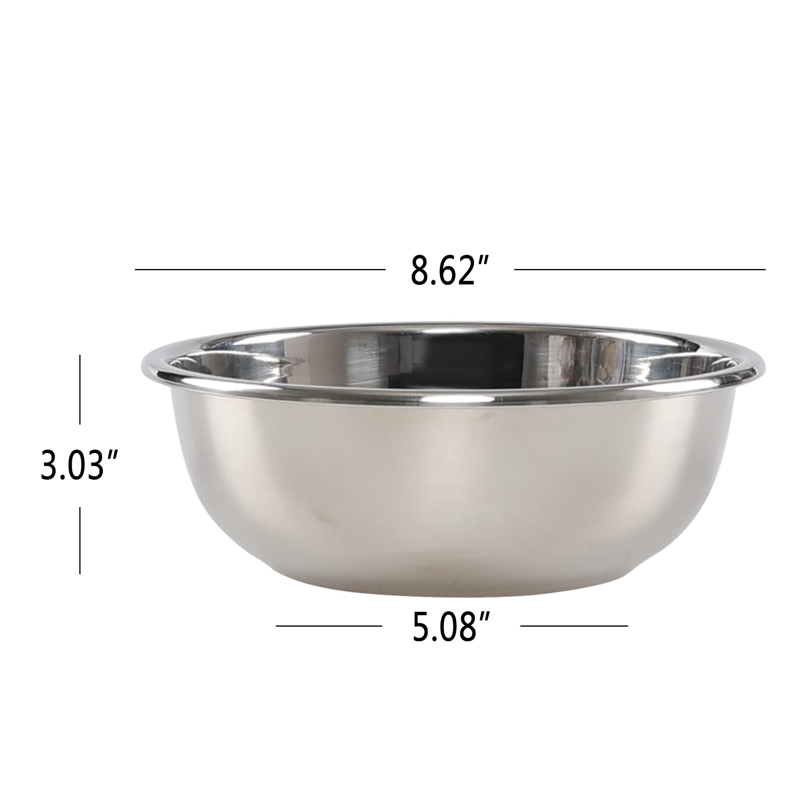 Paquete de 4 cuencos de acero inoxidable para mezclar, cuencos de metal para preparación de cocina