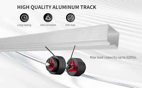 DIYHD 60" Commercial Grade Aluminum Pocket Door Track Kit,Ceiling Mount Box Rail Sliding Door Hardware