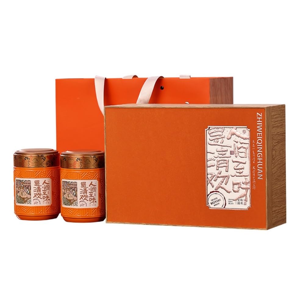 Organizador de Bolsitas de Té Contenedor de almacenamiento de té a granel, lata redonda sellada, lata vacía, juego de té chino retro, juego de caja de regalo de doble lata Organizador de Té Contenedor