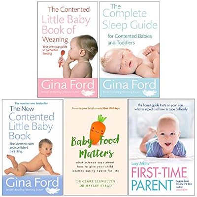 Contented Little Baby Book of Weaning, Complete Sleep Guide Gina Ford, New Contented Little Baby Book, Baby Food Matters, First-Time Parent 5 Books Collection Set