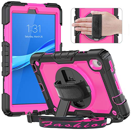 Timecity Case for Lenovo Tab M8 8'' FHD 2020 (TB-8705F/TB-8705N), Lenovo Tab M8 (2nd Gen) 8'' HD 2019 (TB-8505X/TB-8505F) Case, Lenovo Smart Tab M8 (TB-8505FS) Case with Stand/ Pencil Holder Rose