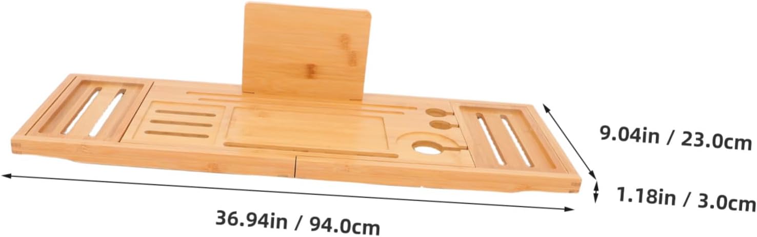IMIKEYA Expandable Bathtub Tray Bathroom Organizer for Soap Shampoo Accessories Design Fits Tubs Stylish Non Slip Bath Table for Modern
