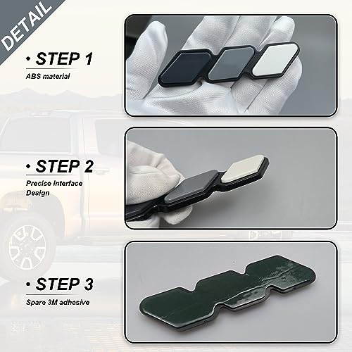 Image of CONGCONG Tri-Color Emblem Grille Fender Hood Side Skirt Bumper Side Mirror Dashboard Accessories Fit for Toyota Tacoma 4Runner Tundra Rav4 Various Automobiles Flat Area.(American Flag Black)