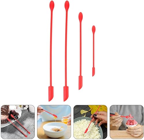 Miniatura 6 de Beaupretty 4 espátulas de silicona de mango largo, espátula antiadherente, espátula de cocina, herramienta de raspador para cocina, hornear,
