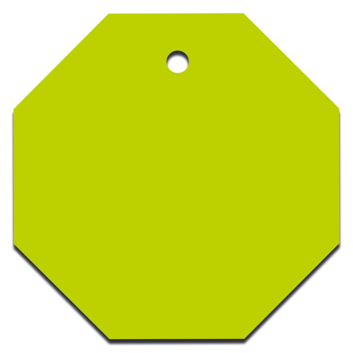 Accuform TDG237YL Accu-Ply Plastic Blank Identification Tag, Octagon, 2" W x 2" L, Yellow (Pack of 25)