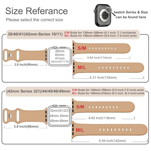Image of Sport Bands Compatible with Apple Watch Band Women Men 40mm 38mm 41mm 42mm 44mm 45mm 46mm 49mm ,Soft Wristband Waterproof Replacement Strap for iWatch Bands Series 11 10 9 8 7 6 5 4 3 2 1 SE Ultra Milk Tea