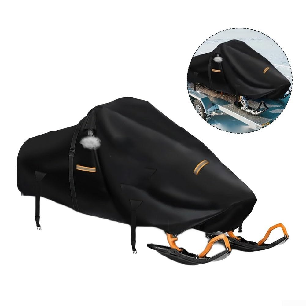 Housse de motoneige en tissu Oxford robuste pour traîneau remorquable, protection de rangement de ski avec aérations, boucles coupe-vent, bandes réfléchissantes pour Polaris Skidoo pour