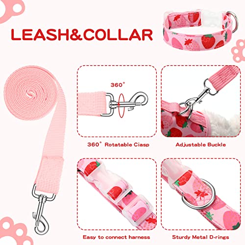 2 Sets Small Size Cat Harness and Leash Set Strawberry Escape Proof Pet Vest Harness Collar and Leash Set Banana Cat… - Image 3