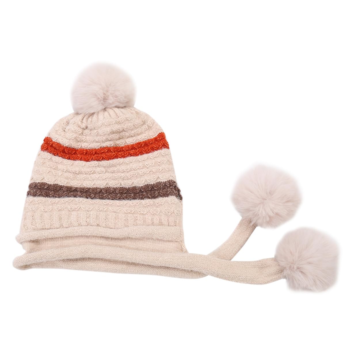 GALPADA 3pezzi Cappello Invernale Donna Lana Con Pompon Berretto Caldo e Morbido Per Sci e Attività All Aperto Beige Per Adulti e Ragazze