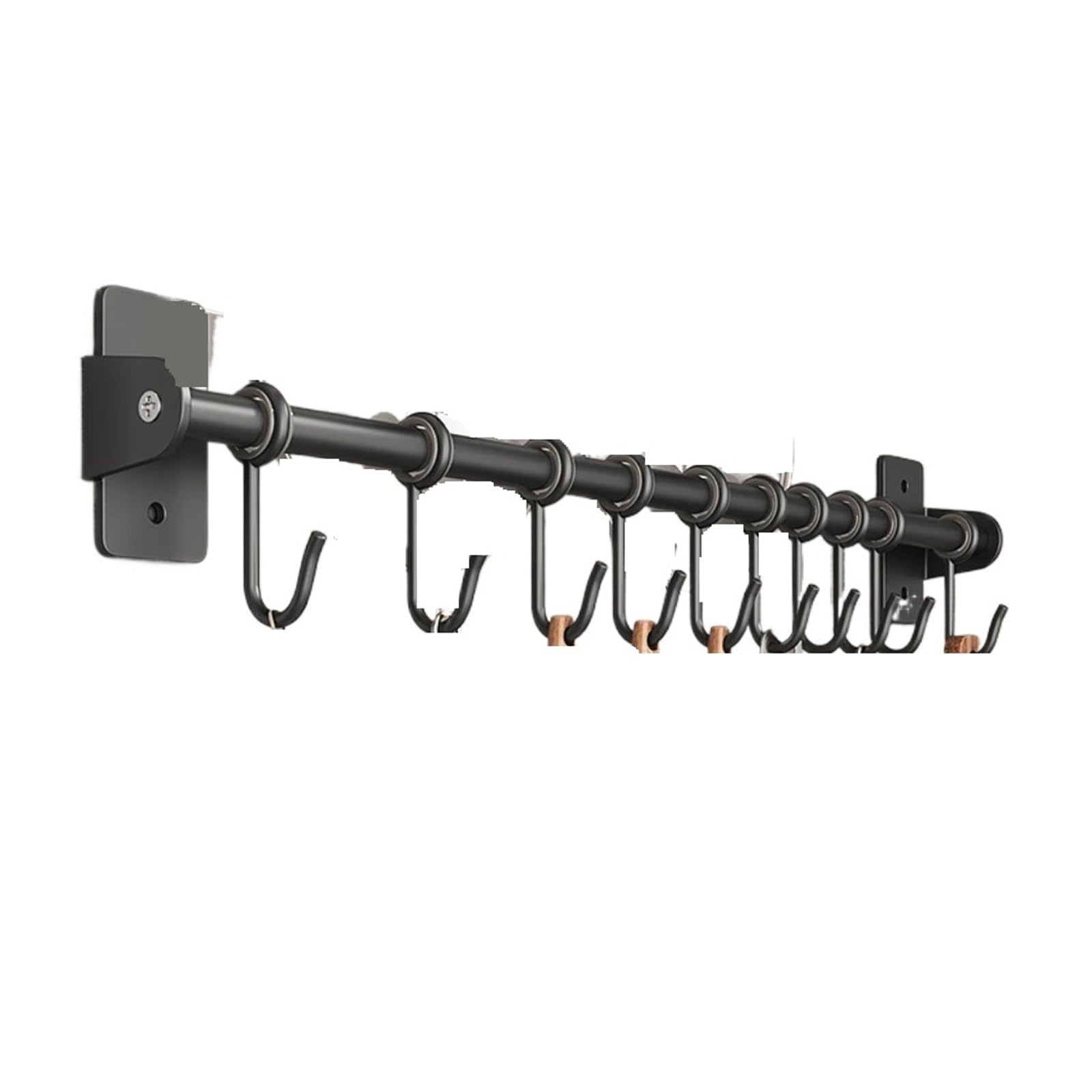 SparklWLeaf Wall-Mounted Kitchen Rails Kitchen Hook Rack Wall Shelves Storage Utensils Holder No Punch(40ccm 6hook)