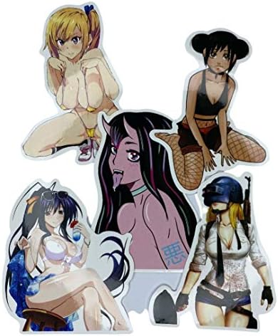 Hentai Girls Stickers 5 Pieces of Colorful, Waterproof Stickers. Easy Attached on laptops, Bottles, flasks, Phone Cases. image 4