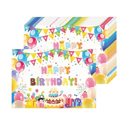 Set de table jetable anniversaire avec ballons multicolores pour buffet de fête - 2