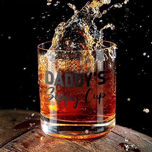 Fathers Day Funny Gifts For New Dad Papa Father,Husband From Daughter Son Kids Wife, First Time Parents Birthday Anniversary Gag Gifts Ideas ,12 Oz Cool Bourbon Scotch Daddy's Sippy Cup Whiskey Glass #TOP2