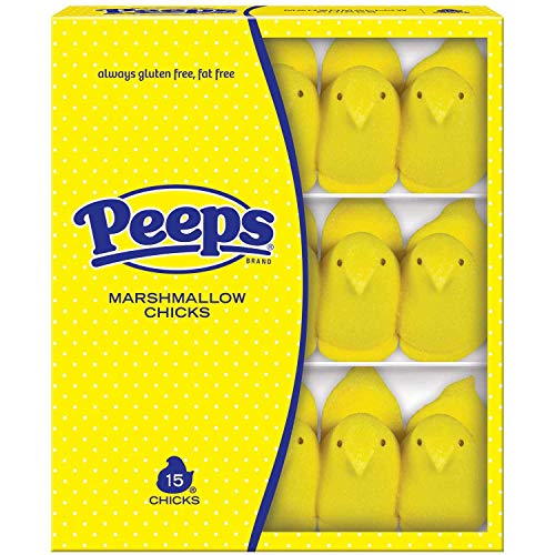 Marshmallow Peeps Yellow Chicks, 4.5 Ounce (Pack of 6)