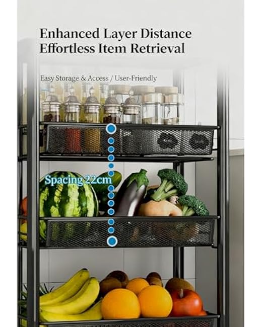 Slim Storage Cart 4-Tier Narrow Rolling Cart with 4 Wire Baskets for Kitchen, Bathroom, Laundry Room ¨C Mobile Utility Cart on Wheels for Small Spaces, Easy to Move-y9XdqTGV