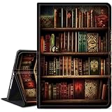 Case for All-New Amazon Fire HD 10 Tablet (13th Generation, 2023 Release),Slim PU Leather Smart Cases Covers with Auto Wake/Sleep for Amazon Kindle Fire 10.1 inch Tablet，Vintage Bookshelf