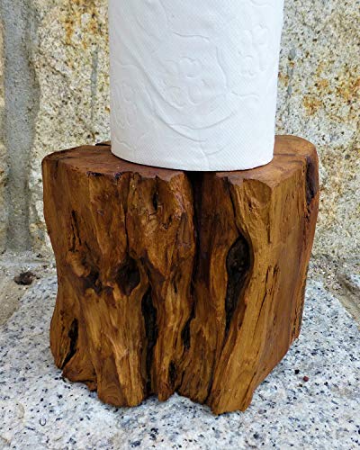 Portarrollos de cocina rústico madera enebro porta rollos encerado vertical 3